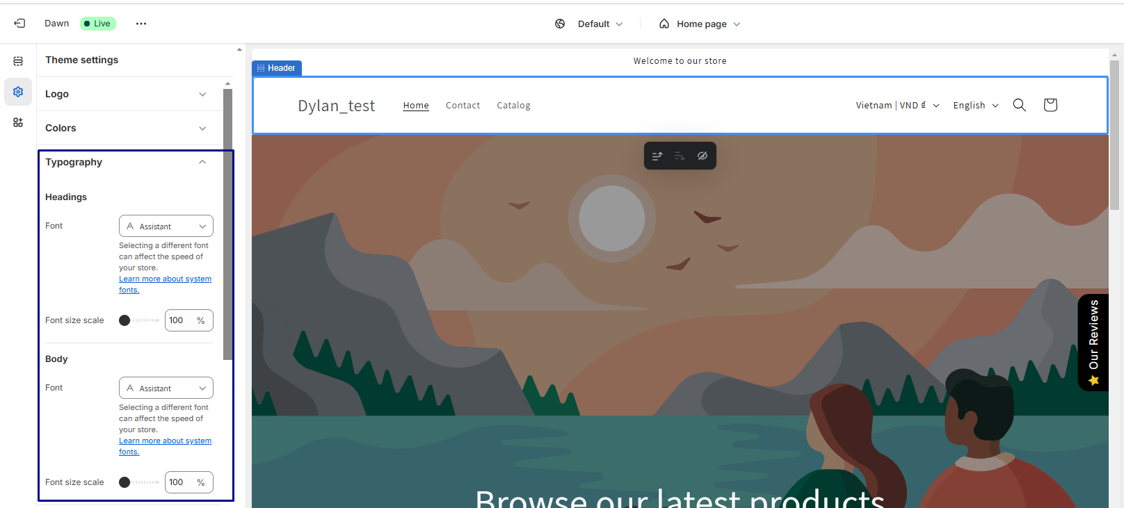 Adjust fonts